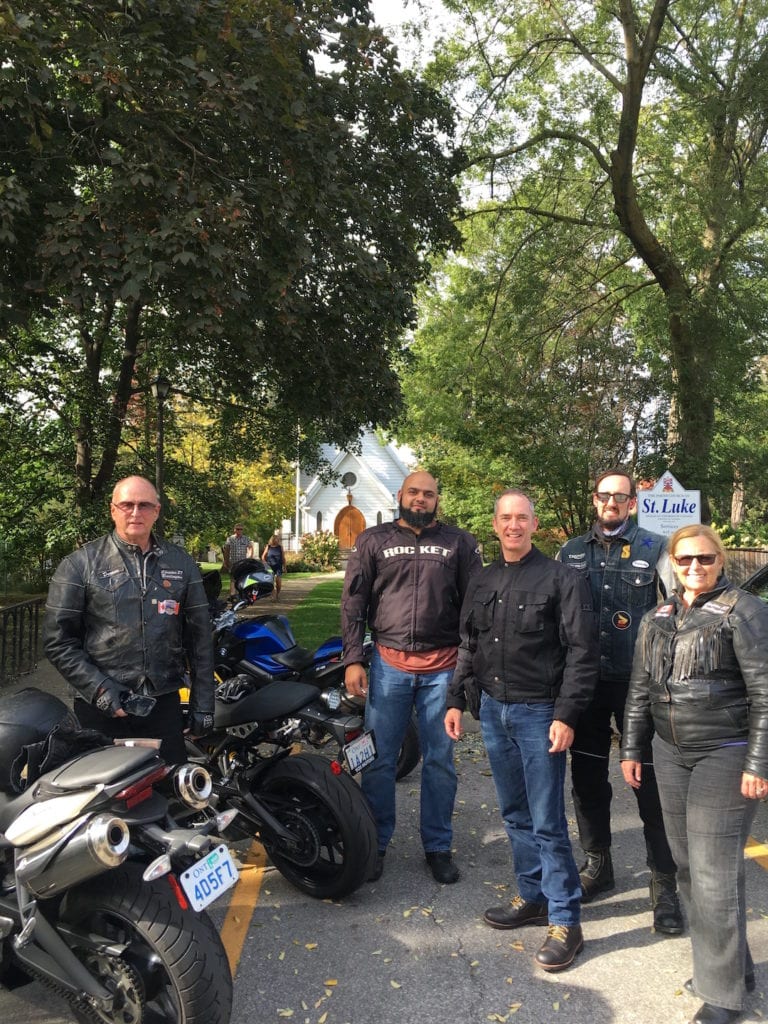 Darwin Allen, Abdullah Hatia, Stuart Pike, Scott McLeod and Marilyn Allen participated in the first ride for peace. Photo: Submitted