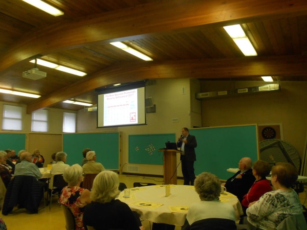 Over 50 people attended a presentation on Mass Marketing Fraud and Cybercrime at The Church of Our Saviour The Redeemer Stoney Creek. Brock Godfrey, Canadian Anti-Fraud Centre Senior Support Unit Volunteer, and Constable Johnathon Coleman of the RCMP led the worthwhile and informative session. “Those in attendance will be more prepared when approached by those hoping to take advantage of them,” concluded Churchwarden Bev Groombridge. Photo: Bev Groombridge
