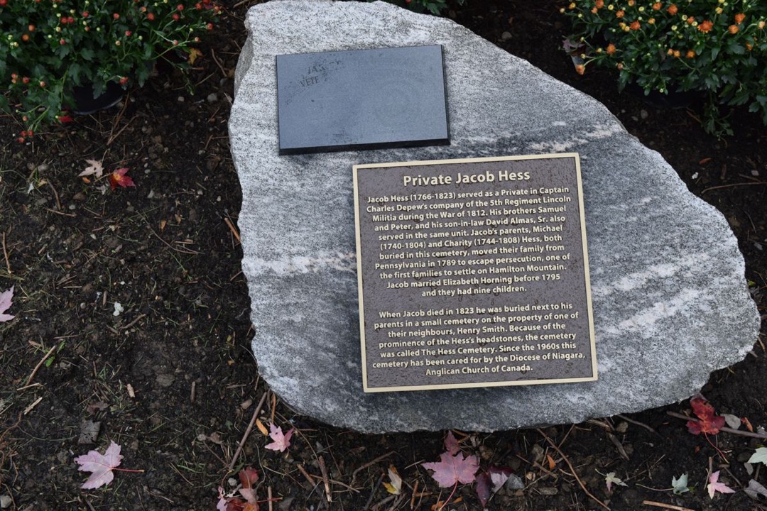 Jacob Hess memorial stone