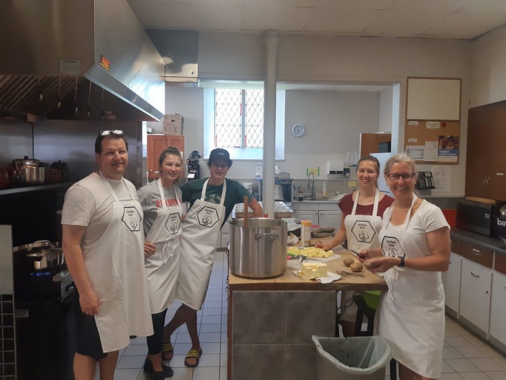 The Zonneveld Family—Mark, Julia, Liam, Sydney and Carla—Kitchen Bees hard at work at the Church of the Apostles (Guelph)