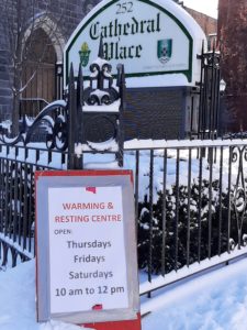 warming centre sign