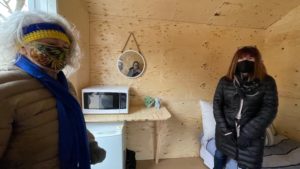 inside tiny shelter